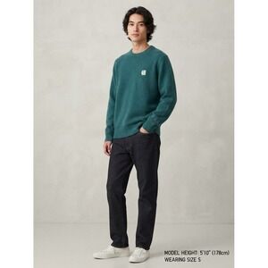 Uniqlo x KAWS 100% Wool Sweater Size S Teal Green Embroidered XX Collaboration